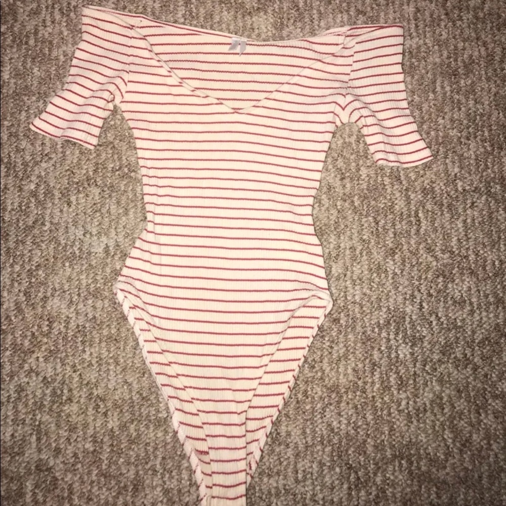 Stripped off the shoulder one piece